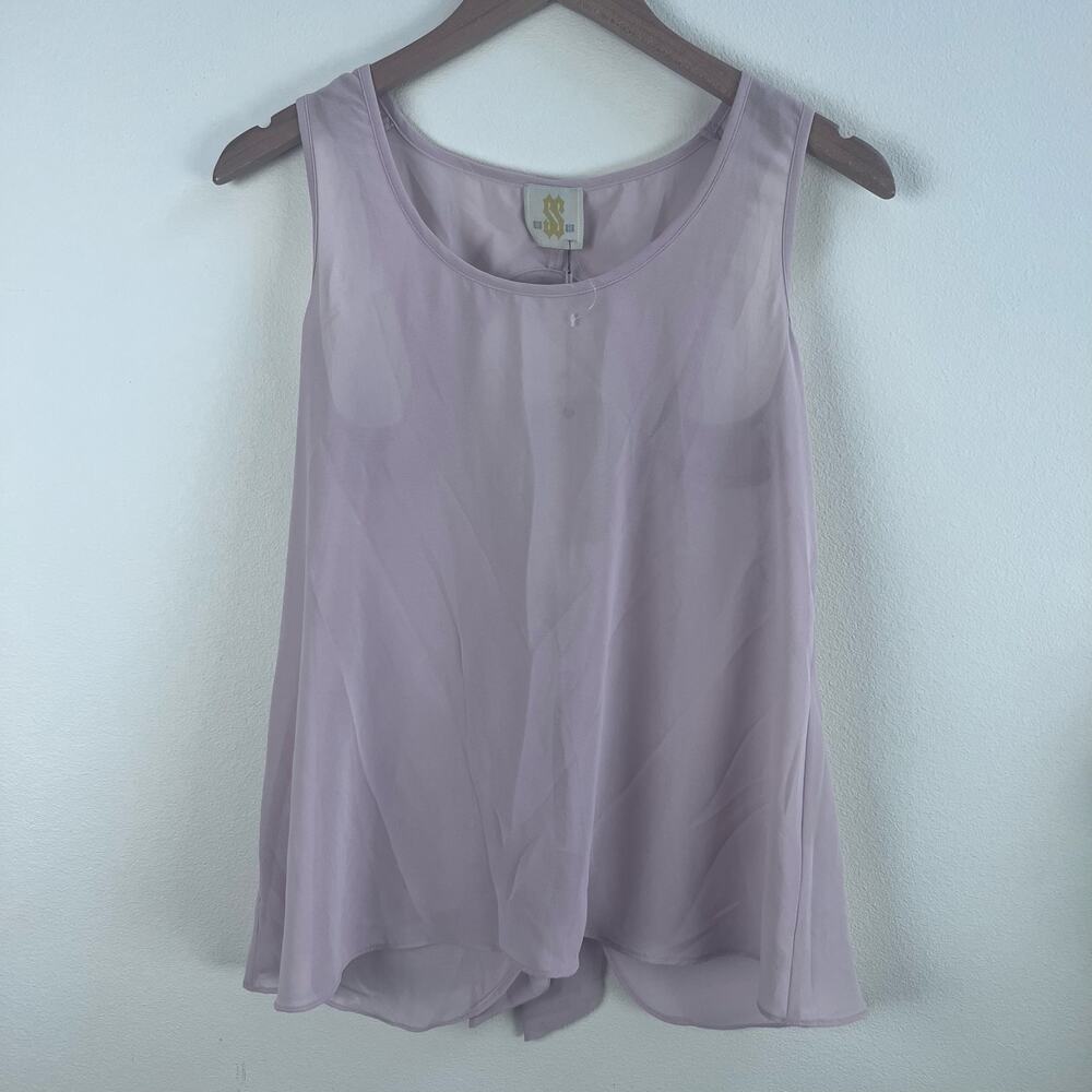 SIS SIS Blush Pink Sleeveless Tank Top Open‎ Back Shirt Women's Size M NWT - Picture 2 of 5